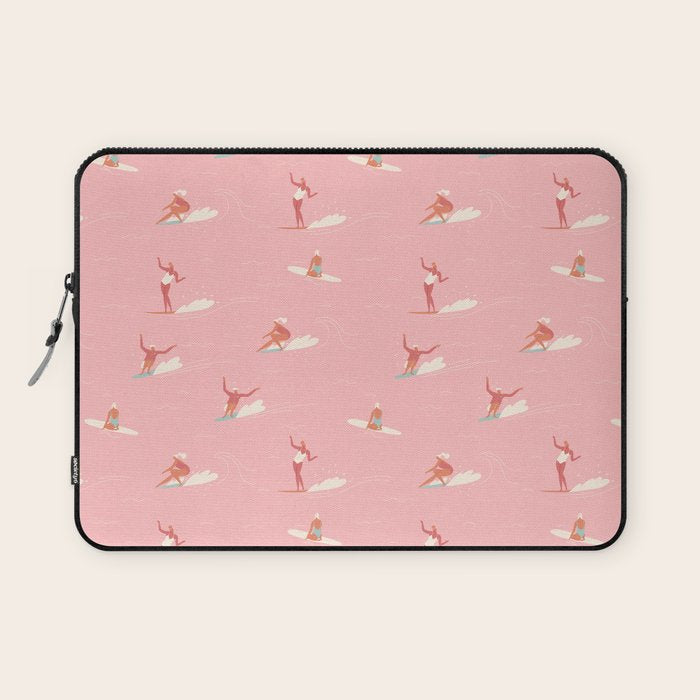 Waikiki beach in pink Laptop Sleeve Gallery Image 1