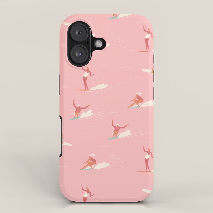 Waikiki beach in pink iPhone Case Gallery Image 1