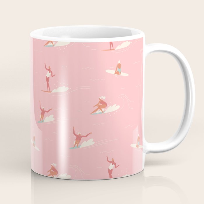 Waikiki beach in pink Coffee Mug Gallery Image 1