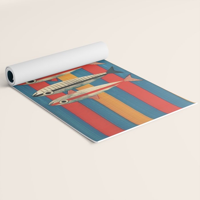 Stripes of the Sea Yoga Mat Gallery Image 2