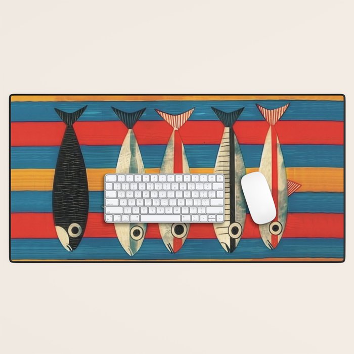 Stripes of the Sea Desk Mat Gallery Image 1