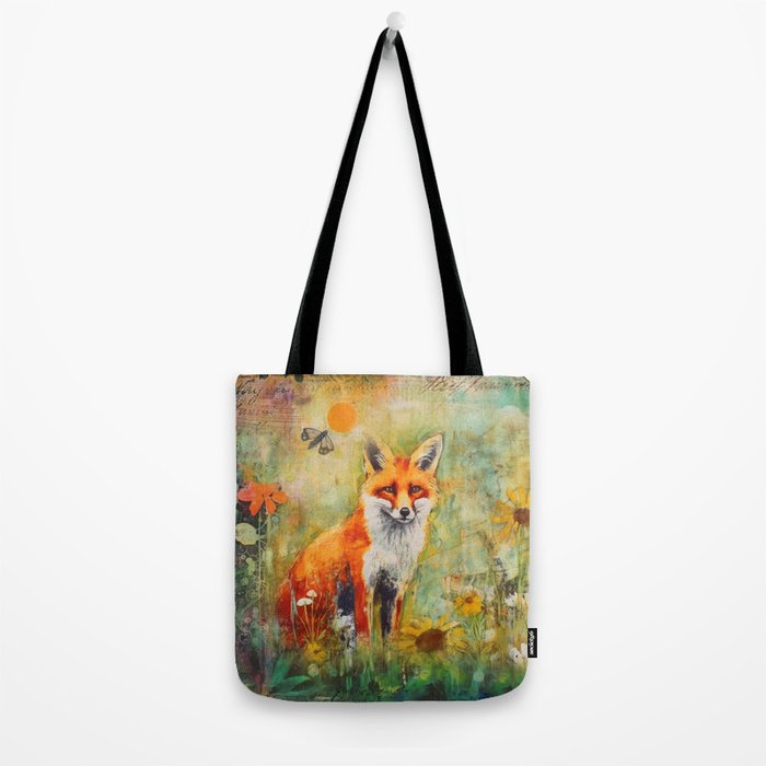 Colorful Wild Fox Indian Summer Woodland Flora And Wildlife Tote Bag Gallery Image 2