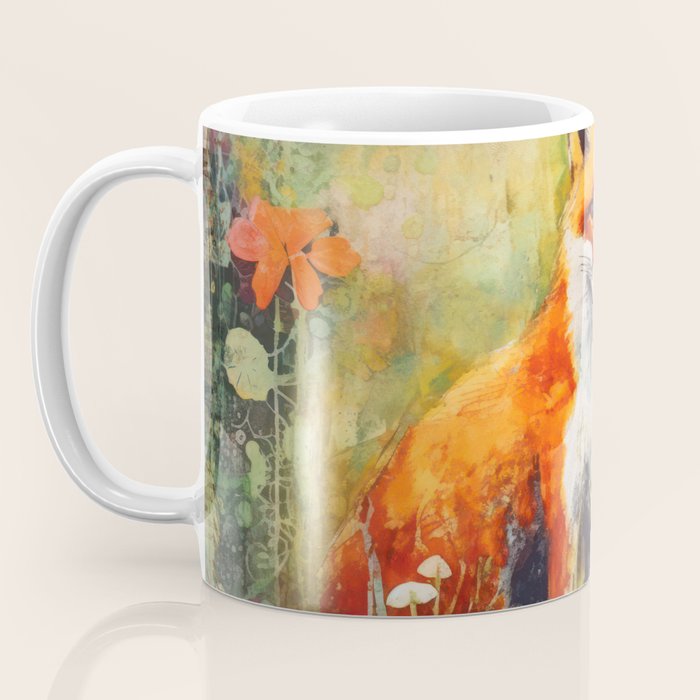 Colorful Wild Fox Indian Summer Woodland Flora And Wildlife Coffee Mug Gallery Image 3
