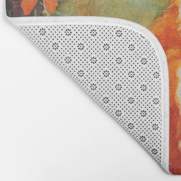 Colorful Wild Fox Indian Summer Woodland Flora And Wildlife Bath Mat Gallery Image 2