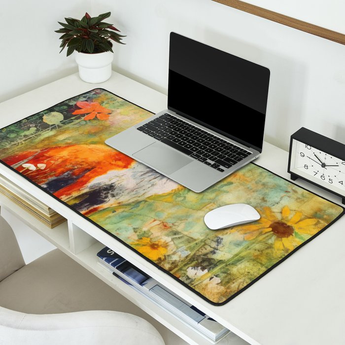 Colorful Wild Fox Indian Summer Woodland Flora And Wildlife Desk Mat Gallery Image 2
