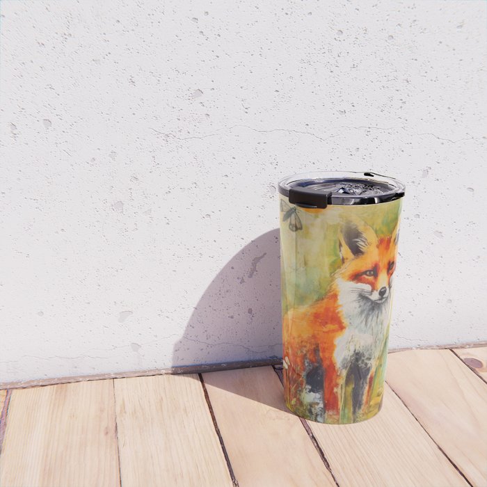 Colorful Wild Fox Indian Summer Woodland Flora And Wildlife Travel Mug Gallery Image 4