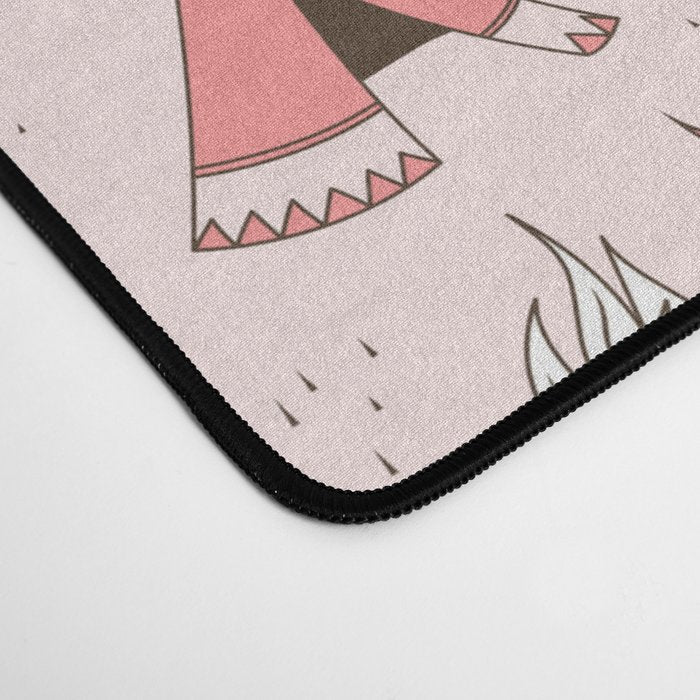 Cute Cowgirl Pattern, Cowboy Print in Blush Pink Desk Mat Gallery Image 4