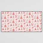 Cute Cowgirl Pattern, Cowboy Print in Blush Pink Desk Mat Gallery Image 3