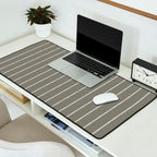 Modern Boho Serenity Stripes Muted Grey  Desk Mat Gallery Image 2
