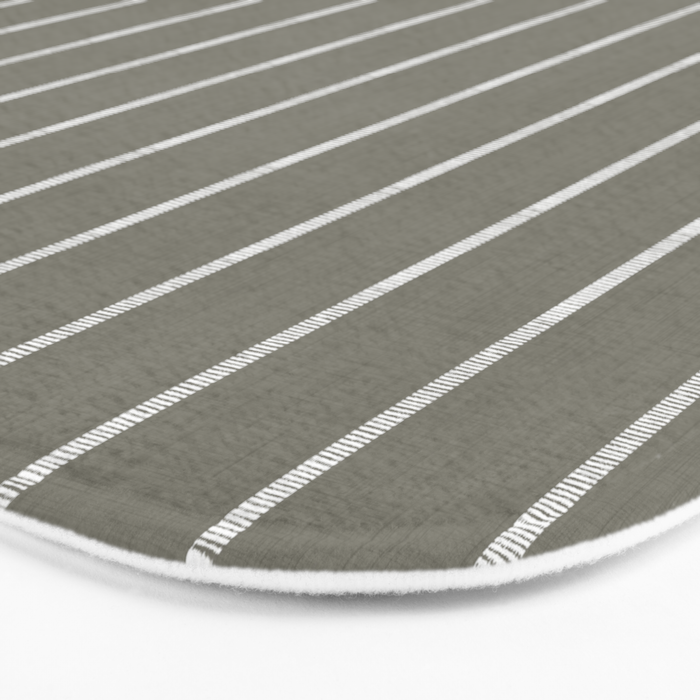 Modern Boho Serenity Stripes Muted Grey  Bath Mat Gallery Image 3