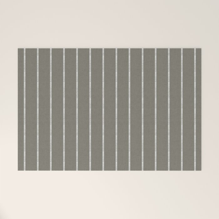 Modern Boho Serenity Stripes Muted Grey  Welcome Mat Gallery Image 1