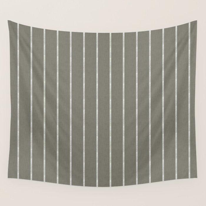 Modern Boho Serenity Stripes Muted Grey  Wall Tapestry Gallery Image 1