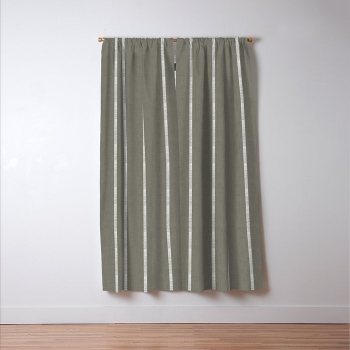 Modern Boho Serenity Stripes Muted Grey  Window Curtain Gallery Image 3