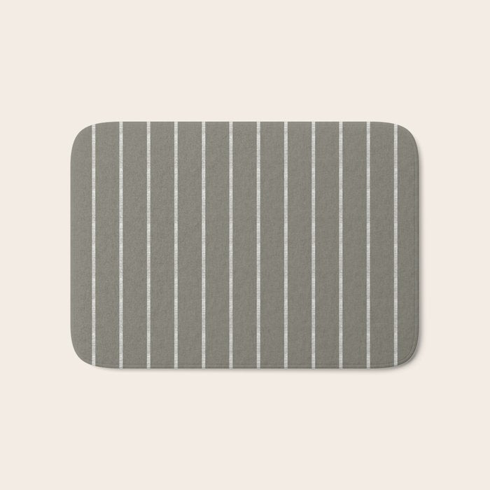 Modern Boho Serenity Stripes Muted Grey  Bath Mat Gallery Image 1