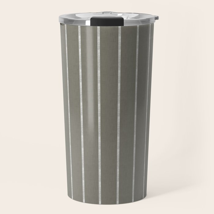 Modern Boho Serenity Stripes Muted Grey  Travel Mug Gallery Image 1