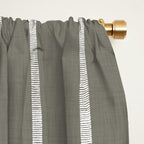 Modern Boho Serenity Stripes Muted Grey  Window Curtain Gallery Image 2