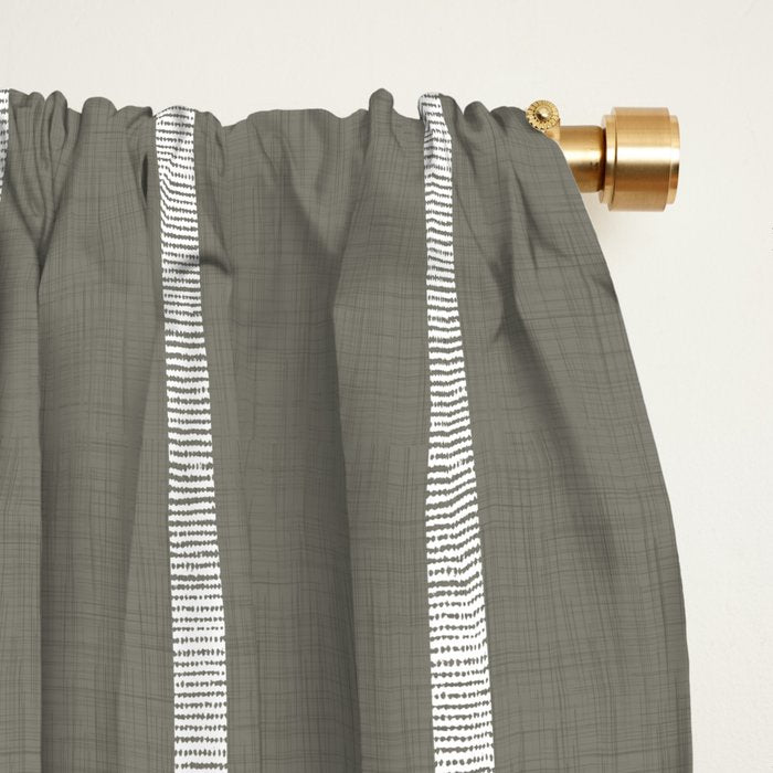 Modern Boho Serenity Stripes Muted Grey  Window Curtain Gallery Image 2