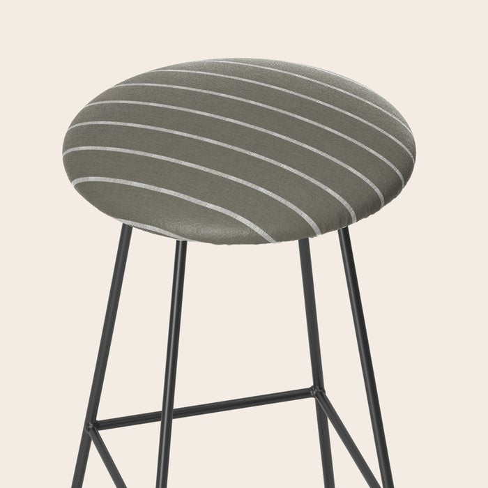 Modern Boho Serenity Stripes Muted Grey  Stool Gallery Image 2
