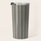 Modern Boho Serenity Stripes Muted Grey  Travel Mug Gallery Image 3