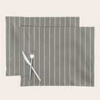 Modern Boho Serenity Stripes Muted Grey  Placemat Gallery Image 1
