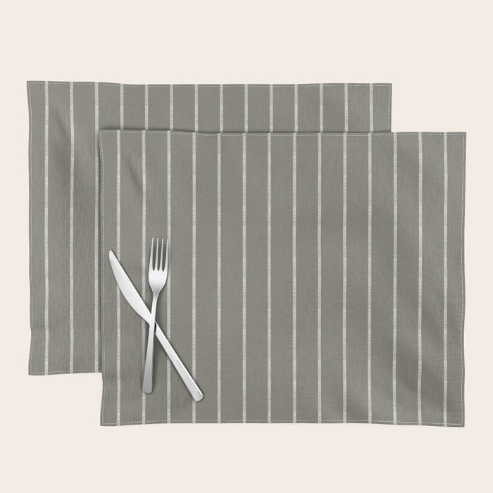 Modern Boho Serenity Stripes Muted Grey  Placemat Gallery Image 1