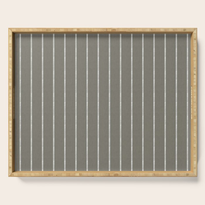 Modern Boho Serenity Stripes Muted Grey  Serving Tray Gallery Image 1