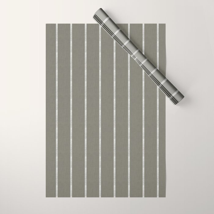 Modern Boho Serenity Stripes Muted Grey  Wrapping Paper Gallery Image 1