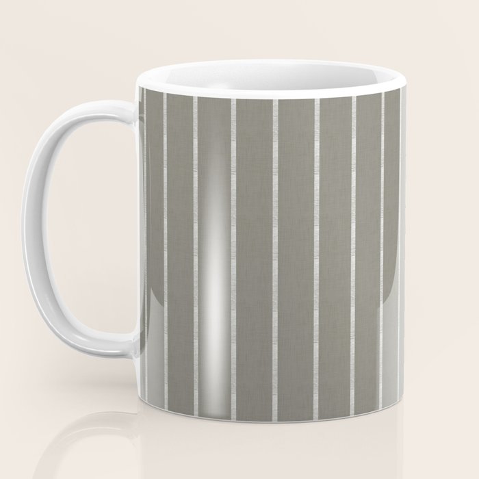 Modern Boho Serenity Stripes Muted Grey  Coffee Mug Gallery Image 3