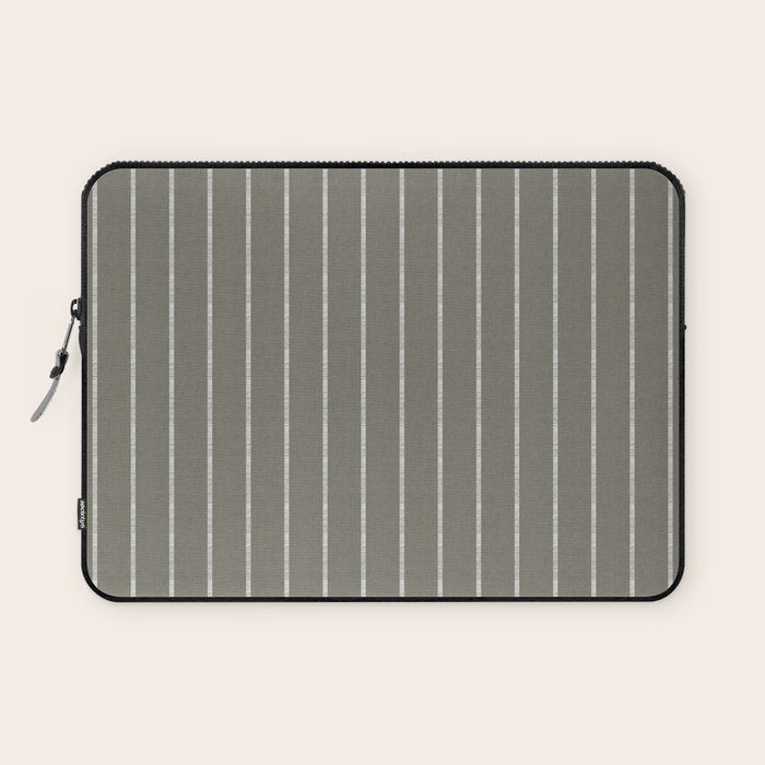 Modern Boho Serenity Stripes Muted Grey  Laptop Sleeve Gallery Image 1