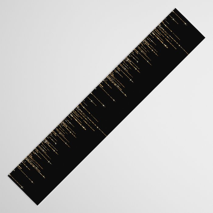 Luxury Chic Black Gold Sparkly Glitter Fringe Table Runner Gallery Image 3