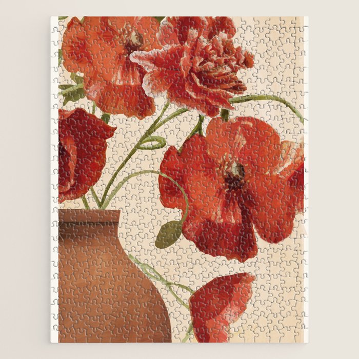 Poppies in Vase 2 Jigsaw Puzzle Gallery Image 1
