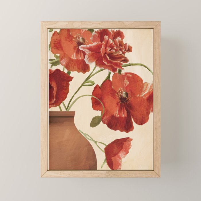 Poppies in Vase 2 Mini Art Print Gallery Image 1