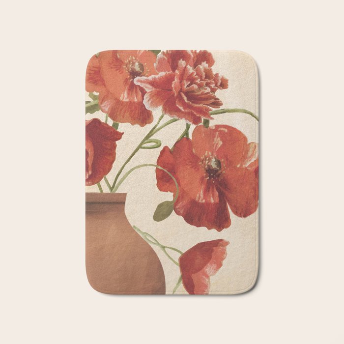 Poppies in Vase 2 Bath Mat Gallery Image 1