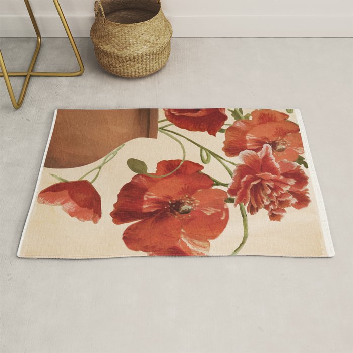 Poppies in Vase 2 Rug Gallery Image 1