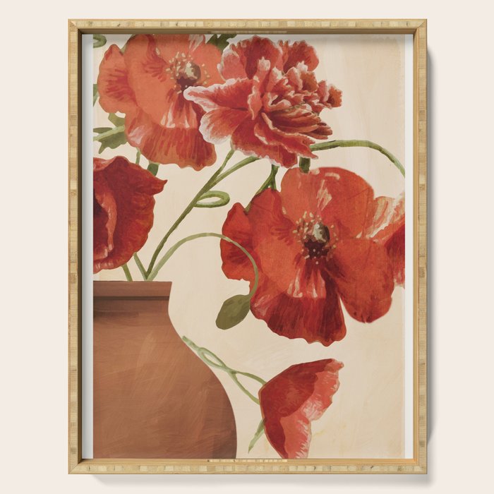 Poppies in Vase 2 Serving Tray Gallery Image 1