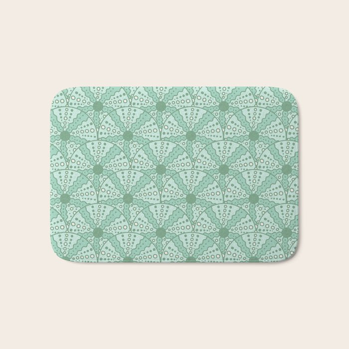Sea Urchins - Aqua Blue Bath Mat Gallery Image 1