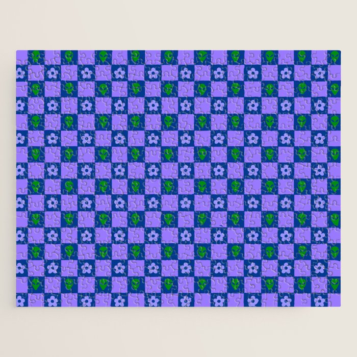 Alien Daisy Checkerboard Jigsaw Puzzle Gallery Image 1