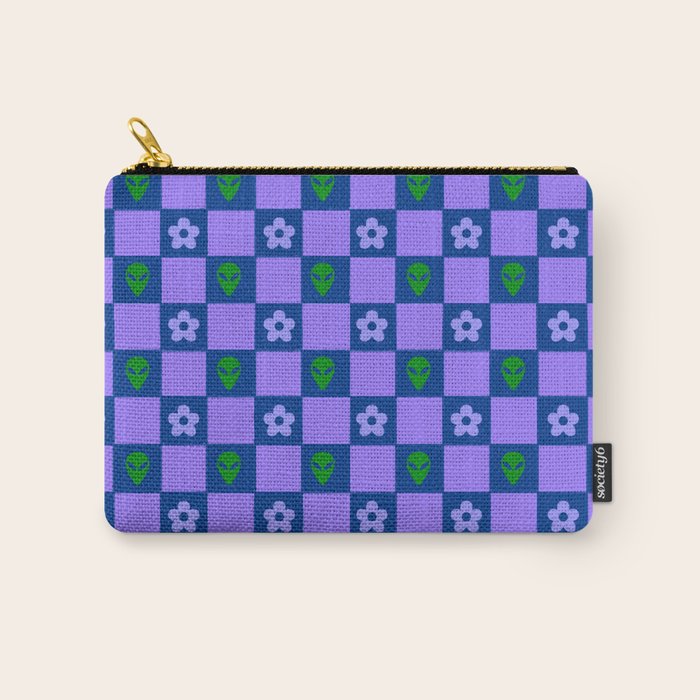 Alien Daisy Checkerboard Carry All Pouch Gallery Image 1