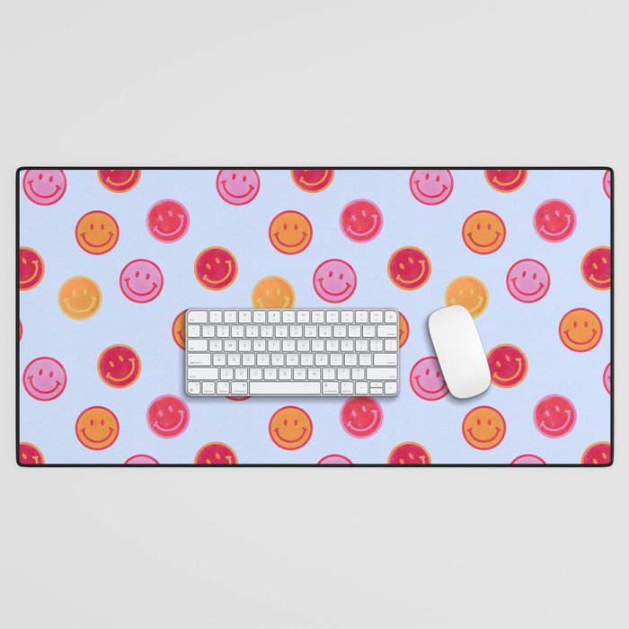 Smiling faces pattern no2 Desk Mat Gallery Image 1