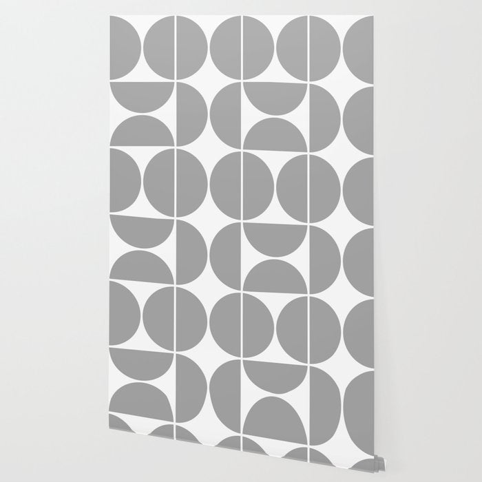 Mid Century Modern Grey Square Wallpaper Gallery Image 2