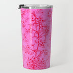 Hot Pink Y2K Grasmere Garden Vintage Modern Floral Botanical Pattern  Travel Mug Gallery Image 3