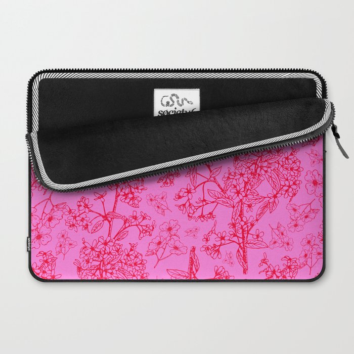 Hot Pink Y2K Grasmere Garden Vintage Modern Floral Botanical Pattern  Laptop Sleeve Gallery Image 2