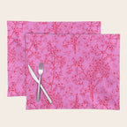Hot Pink Y2K Grasmere Garden Vintage Modern Floral Botanical Pattern  Placemat Gallery Image 1