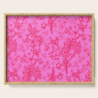 Hot Pink Y2K Grasmere Garden Vintage Modern Floral Botanical Pattern  Serving Tray Gallery Image 1