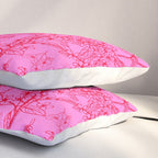 Hot Pink Y2K Grasmere Garden Vintage Modern Floral Botanical Pattern  Pillow Sham Gallery Image 3