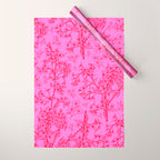 Hot Pink Y2K Grasmere Garden Vintage Modern Floral Botanical Pattern  Wrapping Paper Gallery Image 1