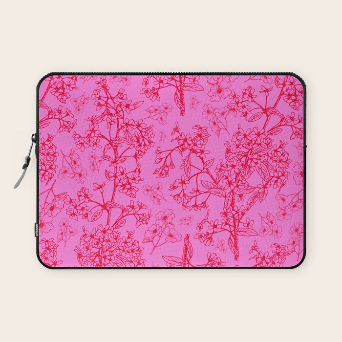 Hot Pink Y2K Grasmere Garden Vintage Modern Floral Botanical Pattern  Laptop Sleeve Gallery Image 1