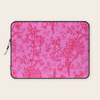 Hot Pink Y2K Grasmere Garden Vintage Modern Floral Botanical Pattern  Laptop Sleeve Gallery Image 1