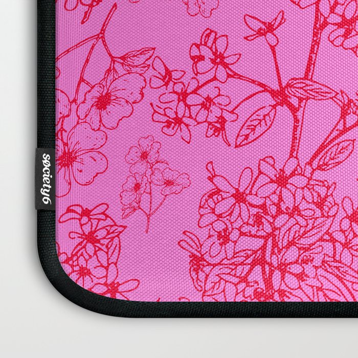 Hot Pink Y2K Grasmere Garden Vintage Modern Floral Botanical Pattern  Laptop Sleeve Gallery Image 3