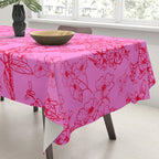 Hot Pink Y2K Grasmere Garden Vintage Modern Floral Botanical Pattern  Tablecloth Gallery Image 3